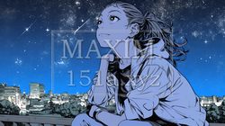 星空を眺めている若い女性｜9279862-10318