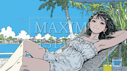 プールサイドのデッキチェアでくつろぐ若い女性｜夏のリゾートとリラックスライフスタイルイメージ | 9193770-17603