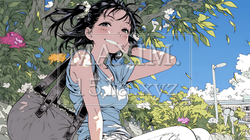 笑顔一杯の若い女性｜9201907-13858