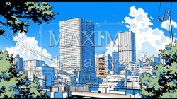 都市の町並みと夏の青空 | 9209700-4924