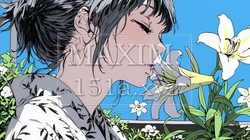 ユリの花と若い女性｜9222346-15957