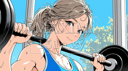 ウェイトトレーニングをしている若い女性 | 9240901-4951