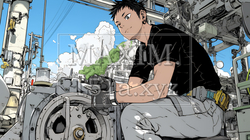 作業服を着た工場労働者