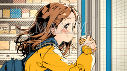 コンビニで新作スイーツを物色中の若い女性 | 924697-15726