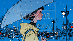 雨の日に傘をさして歩く若い女性｜9306720-8543