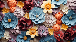 画面いっぱいに色形の違う花のアクセサリーデザインがある：精緻CG | 9295949-940