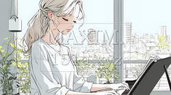 ピアノを弾いている若い女性｜9338420-16387