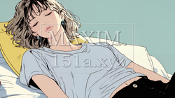 幸せそうな寝顔で眠っている若い女性｜9341653-15450