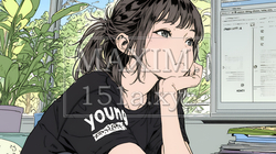 ため息をついている若い女性｜