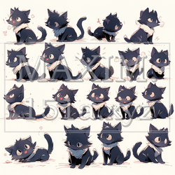 色々な猫のイラストのプリファレンスシート | 9385451-17867