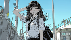 制服姿の女子高生：通学