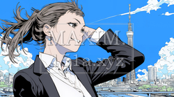 自信満々に晴天の都会の街を歩いているビジネスウーマン | 942508-11971