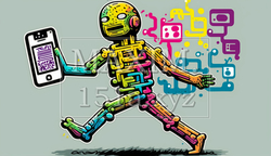 人間版QRコード（QRコードみたいに平板な人）：AI・デジタル思考人間 | 9441881-4167
