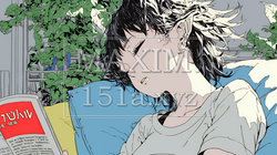 資料（本）を読みながら、うとうと眠ってしまう若い女性｜9449001-5505