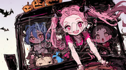 キモかわいいハロウィーンコスプレの女の子（クレヨンと水彩画風） | 9461004-11836