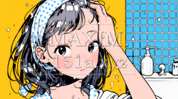 ヘアーシャワーの後の濡れ髪の若い女性｜9468018-12988