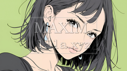 楽：リラックスした顔をしている若い女性