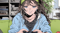 ビデオゲームで遊んでいる若い女性｜9502585-10972