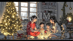 仲良し親子の楽しいクリスマス | 9514384-13623