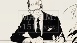 契約書にサインをしているビジネスパーソン（シンプルな色使い）