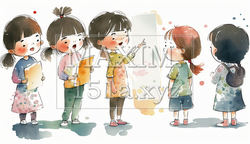 仲良くおしゃべりをしている子供達 | 9521558-3803