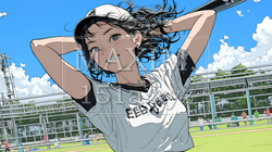 野球をしている若い女性｜9559489-13441