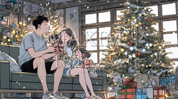 仲良し親子の楽しいクリスマス | 9574513-13631