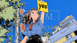 笑顔でYesサインを出している女性