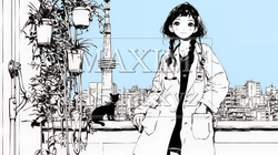 メディカルスタッフ：女子医師（シンプルな色使い）