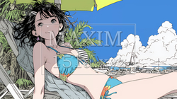 ビーチリゾートを旅行中のビキニ姿の若い女性｜9590908-9820