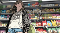 スーパーマーケットで買い物をしている若い女性 | 959104-15806
