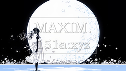 月見をしている若い女性（シンプルな色使い）｜9596849-13417