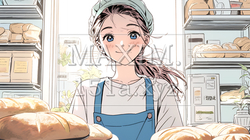 若い女性のパン屋さん｜9601545-14419