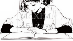 真剣な眼差しで書類に目を通しているビジネスパーソン（シンプルな色使い）