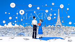 DX・AI・クラウドで進むデジタルトランスフォーメーション｜データネットワークのビジネスコンセプト