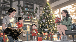 仲良し親子の楽しいクリスマス | 9608056-13612