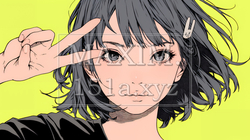 笑顔でピースサインを見せる若い女性 | 961000-14262