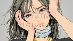 歯痛で頬を押さえている女性｜9616121-7499