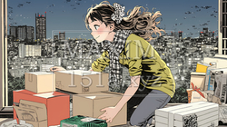 引っ越しの荷造り・荷解きをしている若い女性