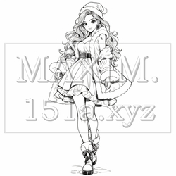 サンタクロースのコスプレをしている若い女性