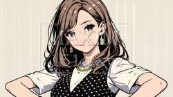 得意げな表情を浮かべている若い女性｜9665489-13000