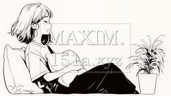 ソファでクッションを抱えてくつろぐ若い女性（シンプルな色使い） | 9703182-16795