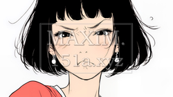 Noという表現を思いっきり顔に表しているる女性（シンプルな色使い）｜9721768-13778