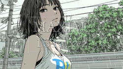 夏の急な雨でびしょ濡れの若い女性｜9770088-18002