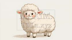 ふわふわ羊のパステルカラーイラスト｜かわいい羊の年賀状・新年素材｜9986178-20531