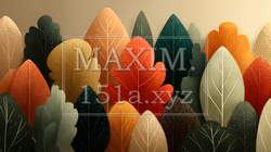 秋の紅葉の葉のフラットな背景画像 | 9771374-12513