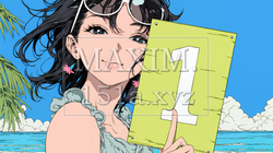 数字の「1」を掲げている若い女性 | 978794-15440
