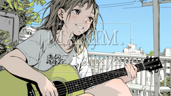 ギターを弾いている若い女性｜9789363-8639
