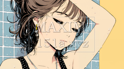 ヘアーシャワーの後の濡れ髪の若い女性｜9790335-14206