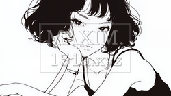 悪巧みをしている女性（シンプルな色使い） | 979738-16936